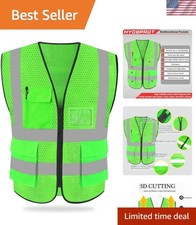 ANSI/ISEA Compliant Reflective Safety Vest - Perfect for Night Cycling Work