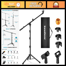 Adjustable Tripod Boom Microphone Stand, Heavy Duty with Carry Bag Clips for P
