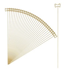 30 Pcs Table Card Holders, 11.8 Bow Metal Craft Wire Clips Picture Clip, Gold