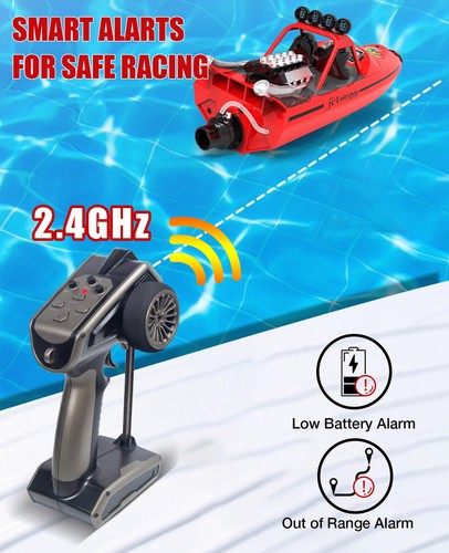 RC Boat W/ 2.4GHz Remote Control, 2 Batteries & LED Lights for Pool Lakes Water - Picture 6 of 16