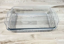 Anchor Hocking Clear Laurel Embossed Glass 3Q