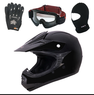 ZORAX ZOR-X15 Junior Kinder Motorrad Motocross MX Helm + Brille + Handschuhe - S