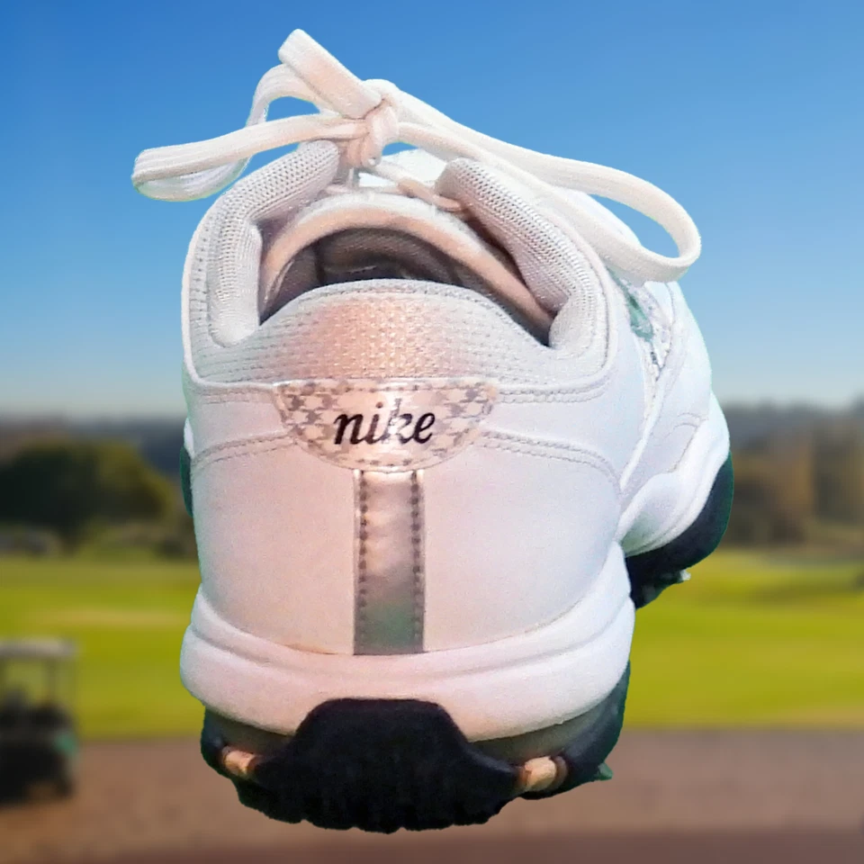 Zapatos de golf Nike Air T@C para mujer de cuero de grano completo 317466-101 talla EE. UU. 8,5 Foto 4 de 4