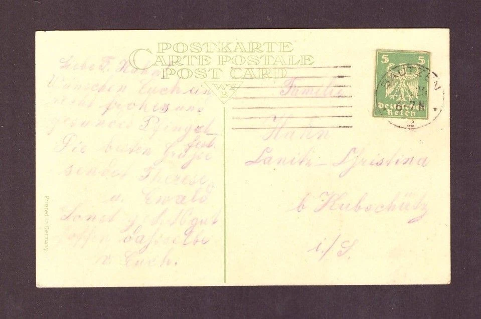 Deutsches Reich Ganzsache - als Marke verwendet - Fröhliche Pfingsten 1926 - Bild 2 von 2
