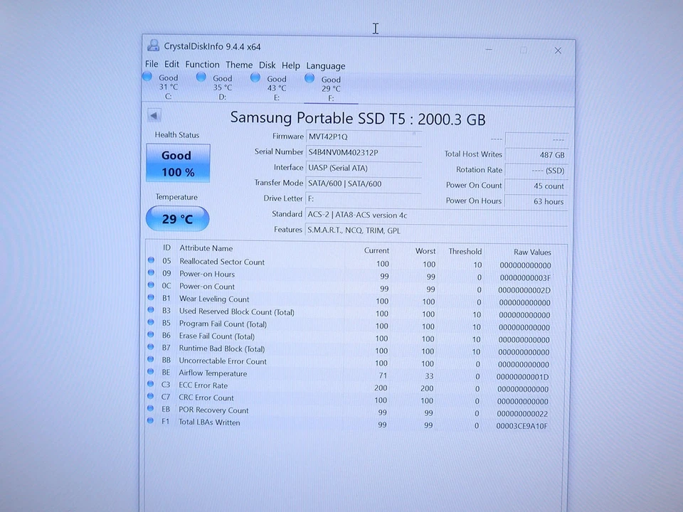 Samsung T5 2TB External SSD (MU-PA2T0B/AM) - 63 hours - Image 3 of 3