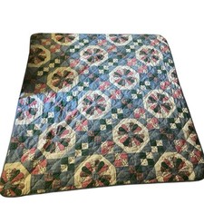 Perfect Fit Vintage Quilt Top Blanket Bedspread Floral Pink Green 82  x75.5  