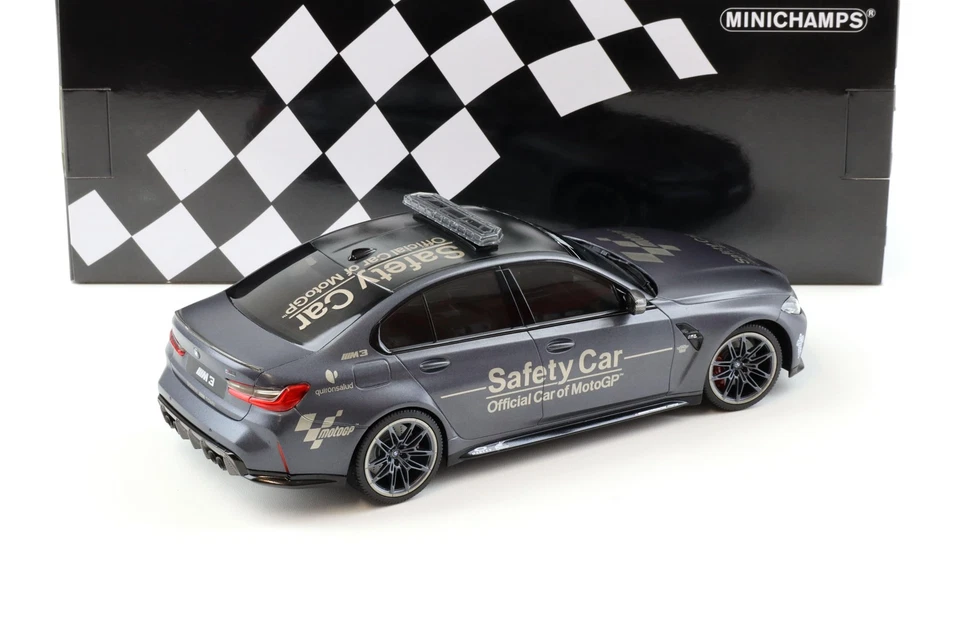 1:18 Minichamps BMW M3 Competition G80 Safety Car Moto GP 2020 Gris Métallique - Photo 3/4