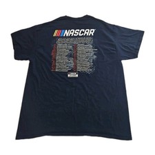 NASCAR T Shirt Mens XL Blue Short Sleeve 2022 Tour Nascar Schedule On Back Logo