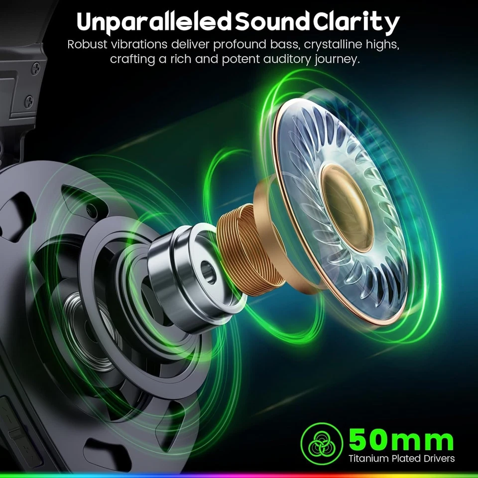 WESEARY  Wireless Gaming Headset for PC PS5 PS4 Switch Mac  2.4GHz Wired 3.5mm - Image 3 of 3