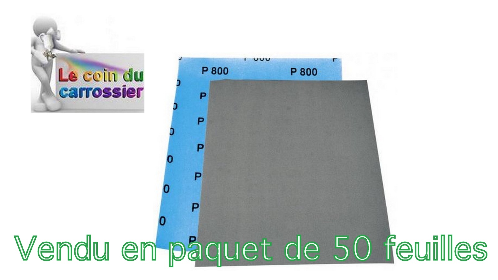 Papier abrasif a l'eau P2500 pour carrosserie grain ultra-fin anti-encrassement 50 feuilles