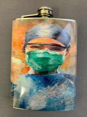Our Real Heros Angels Frontline Workers D2 8oz Stainless Steel Flask 