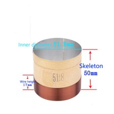 1pcs 51.8mm 8ohm 8  White Aluminum Skeleton Bass Voice Coil Speaker Accessories