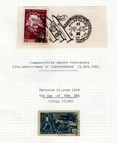 POLAND WW2 *POW Camp Post* LOCAL Stamps{2} WOLDENBERG Oflag 11c 1943+ Page EP659 - Picture 1 of 5
