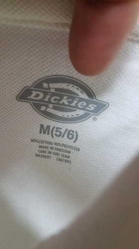 Dickies Boys' Short Sleeve Pique Polo, White, Medium 5/6 - Picture 6 of 8