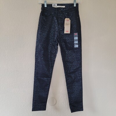 Levis 721 High Rise Skinny Ankle Jean Size 25 Black Animal Mobwife Wet Nwt