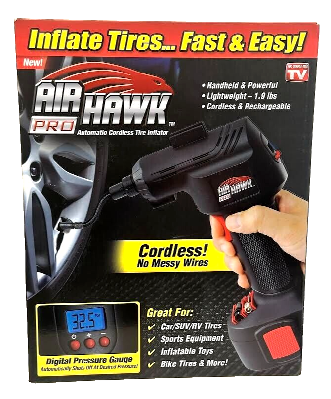 AIR HAWK PRO As Seen On TV! Automatic Cordless/Rechargeable Tire