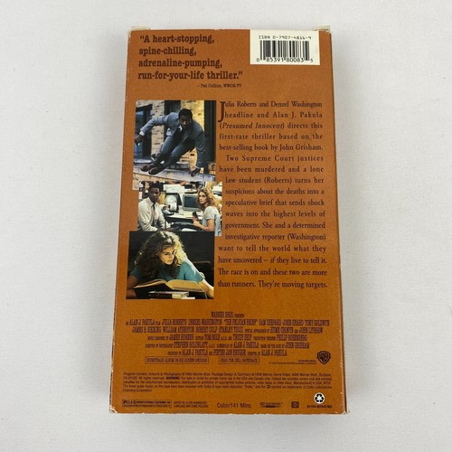 The Pelican Brief VHS Video - Julia Roberts and Denzel Washington - TESTED! - Picture 2 of 4