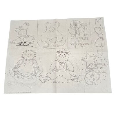 FC&A Iron On Transfer Pattern Ballerina Bear Rag Dolls Lollipop  Star Wand