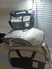 Brand New 3-in-1 Baby Diaper Bag Set with Changing Mat - Polka Dot Design"