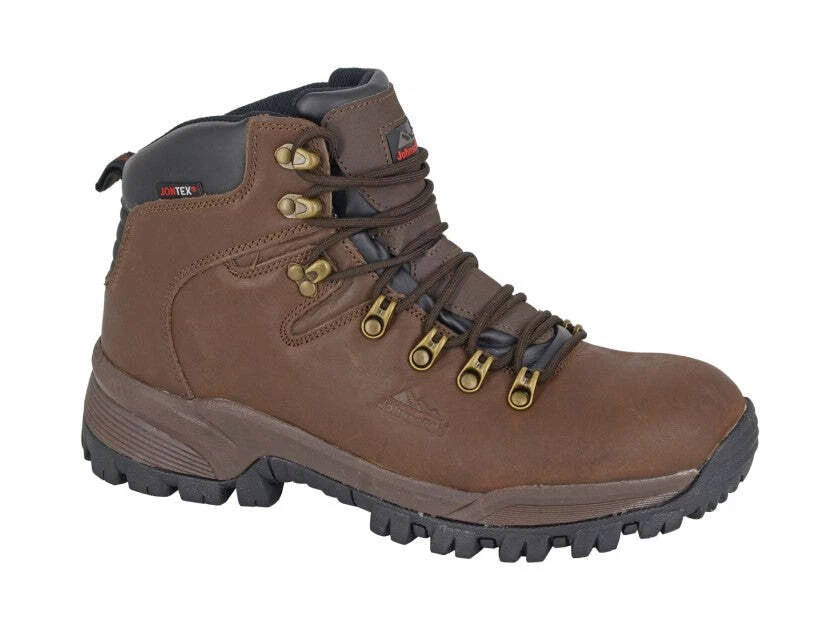 Unisex JOHNSCLIFFE Brown Crazy Horse Leather Hiking Boot Rubber/Phylon Sole