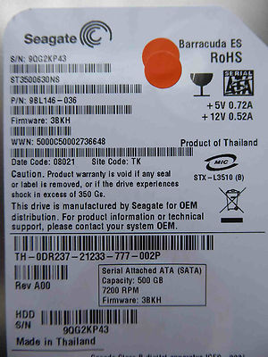 500 GB Seagate ST3500630NS / 9BL146-036 / 3BKH / TK - disque dur / harde schijf