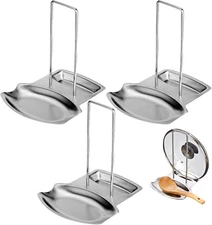 Lawei 3 Pack Lid and Spoon Rest - Pot Lid Holders Stainless Steel Pan Lid Organi