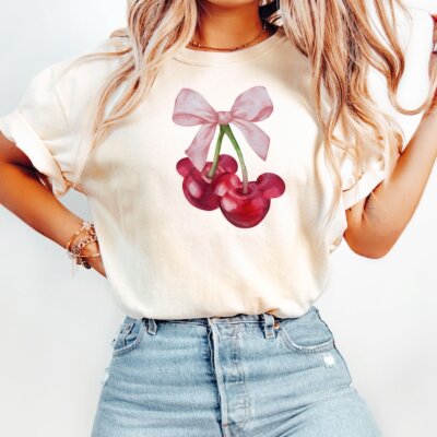Cherry T-Shirt, Valentines Day Cherry Shirt, Disney Coquette Baby Tee, Valentine