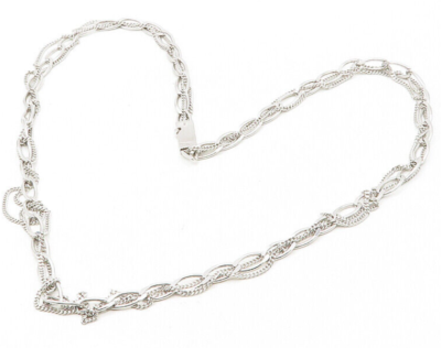 PIANEGONDA 925 Silver Shiny Polished Pointed Oval Link Chain