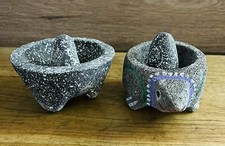 2 X Mortero Molcajete Pequeño y Piedra de Mazo; Molcajete Chico