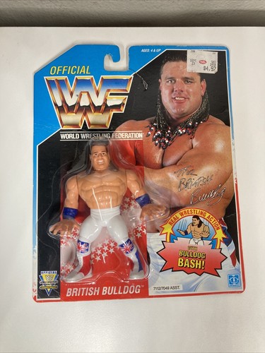 WWF BRITISH BULLDOG DAVEY BOY SMITH HASBRO WRESTLI...