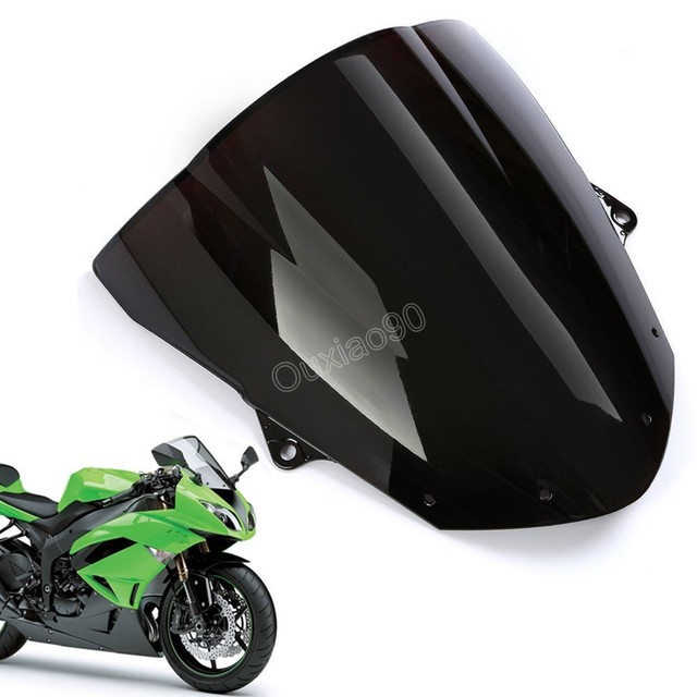 Double Bubble Windscreen Windshield For Kawasaki Ninja ZX6R 092014