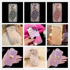 Cute Bling Diamond Clear Glitter Women Girly Rhinestone Phone Case Cover For S24