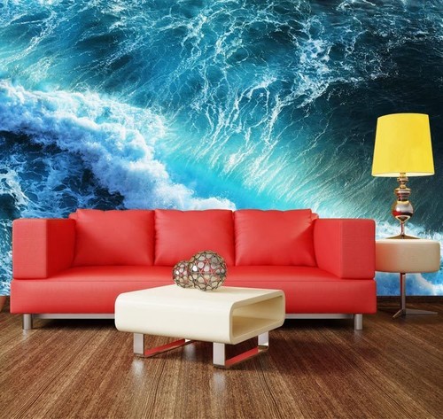 Tidal Wave Encounter Ocean Full Wall Mural Photo Wallpaper Print Home 3D Decal - Picture 2 of 9