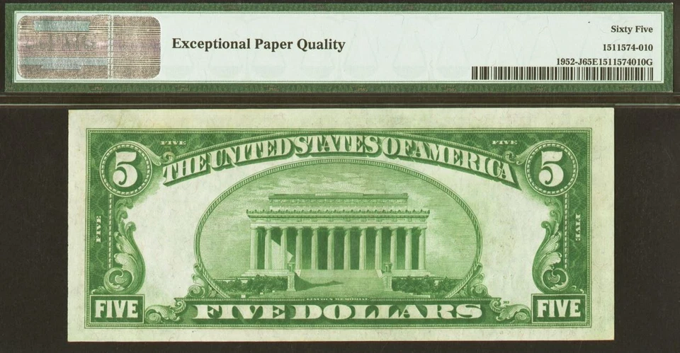 1928B $5 Federal Reserve Note PMG 65EPQ - Redeemable in Gold - Fr 1952-J - Image 3 of 3