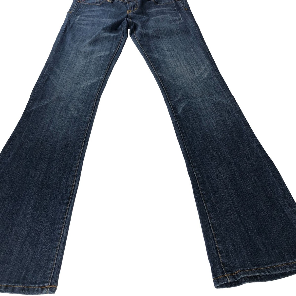 Jean Seven7 coupe botte brodée femme taille 27 bleu denim