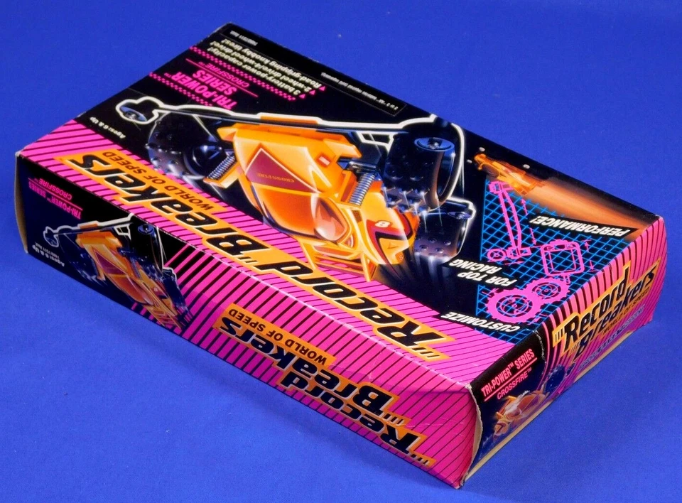 RECORD BREAKERS WORLD OF SPEED TRI-POWER 系列 CROSSFIRE 1989 密封 HASBRO — 第 3/3 张图片