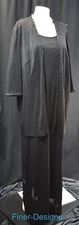 Alex Evenings slinky Ball Gown stretch Dress jacket black shimmer MOB 1X 18 NEW