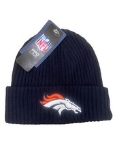 Denver Brancos NFL Blue Embroidered Logo Knit Beanie One Size 