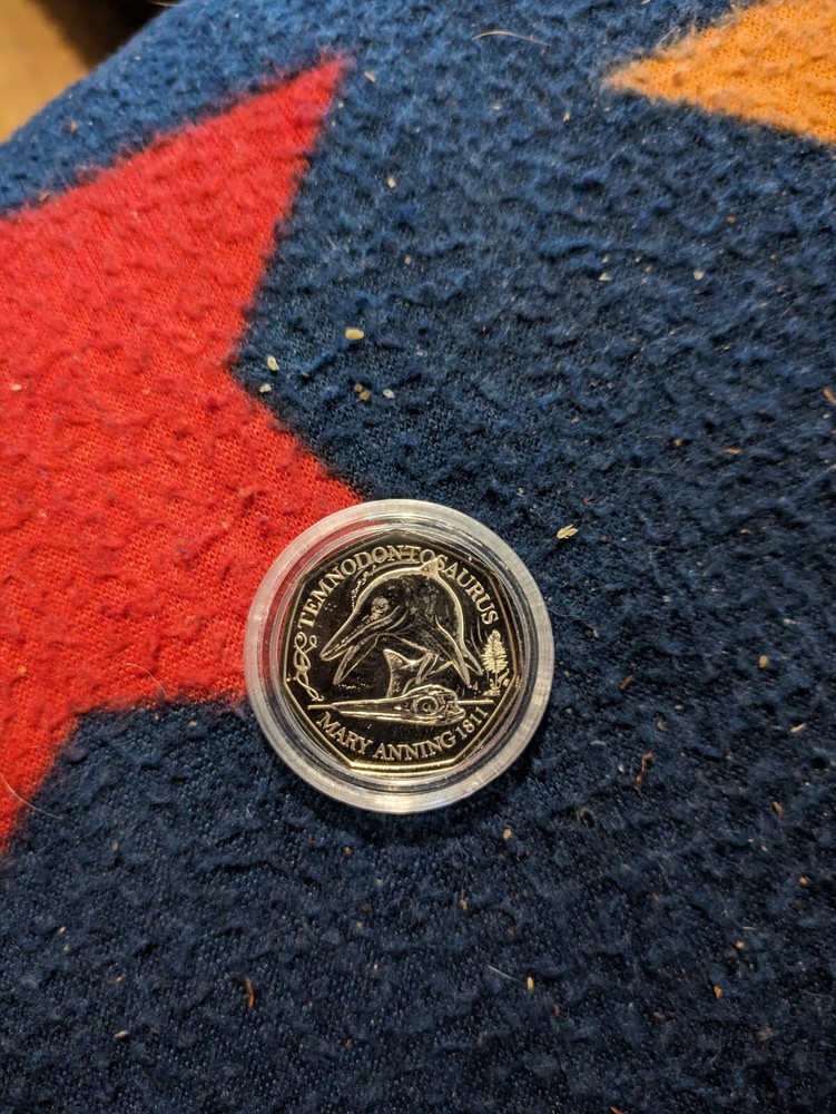 Dinosaur 50p Coin Temnodontosaurus Uncirculated Danbury Mint Collectible
