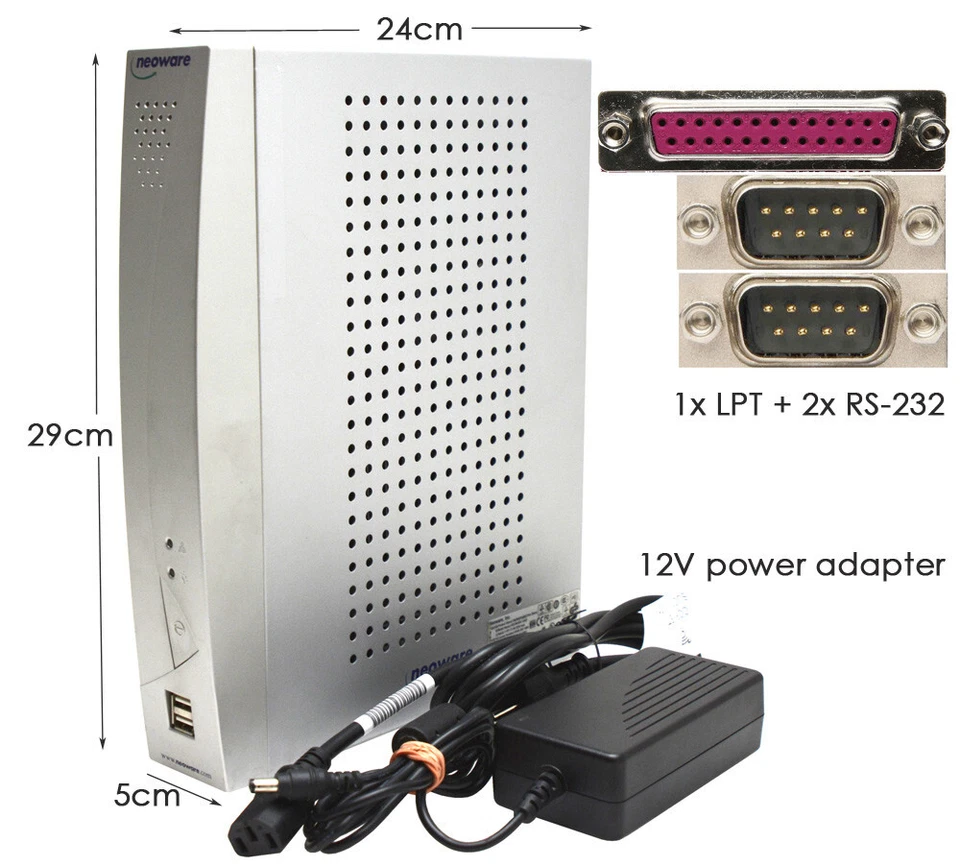 Mini Computer Neoware DVI VGA PCI 1GB SSD 12V Lpt RS-232 Old Games CA22-1GB - Image 2 of 4