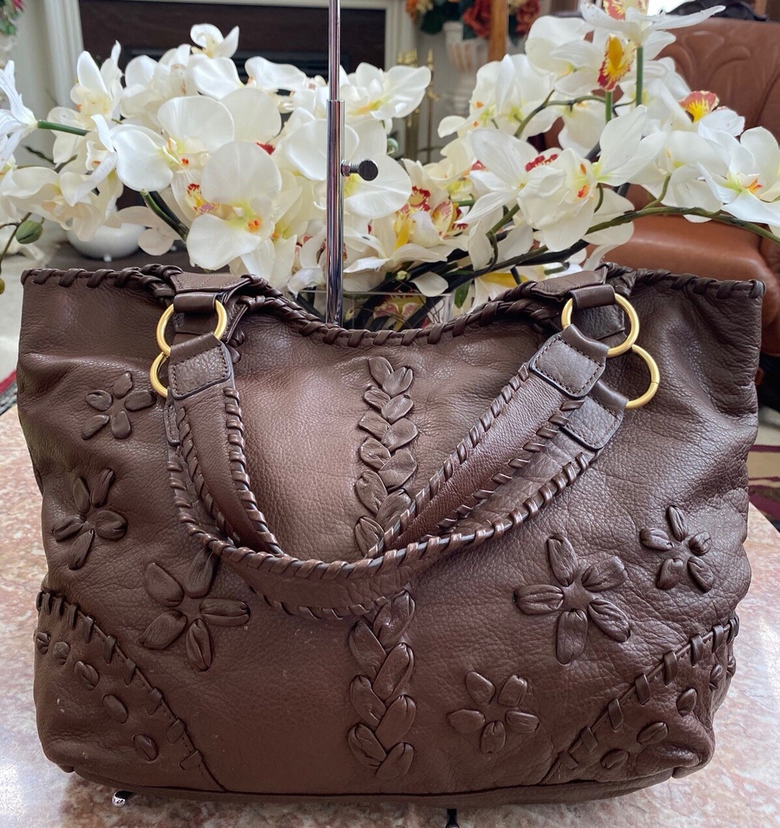旅行にも！イザベラフィオーレＩsabella Fiore バッグ　エドハーディ Fiore By Isabella Fiore Blue Multi Floral Leather Large