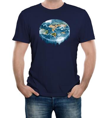 Flat Earth Waterfall Herren T-Shirt Flat Earther Verschwörungstheorie keine Kugel lustig