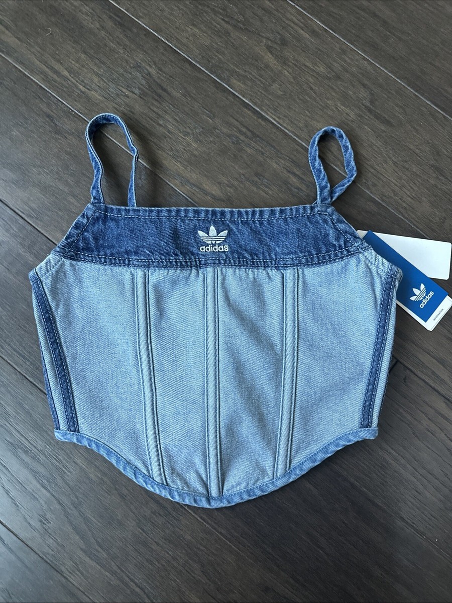 adidas デニムビスチェ Genuine Adidas X KSENIASCHNAIDER Denim Corset -Blue Jean / IW5671
