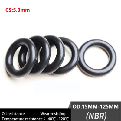 O-Ring Sealing WD 5.3mm ID 15-125mm Oil Resistant NBR Nitrile Butadiene Rubber 