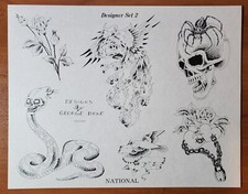 ORIGINAL George Bone Traditional Vintage 81 National Tattoo Flash Sheet England