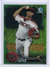 2016 BOWMAN CHROME YOAN LOPEZ GREEN SHIMMER REFRACTOR #BCP144 DIAMONDBACKS 19/99