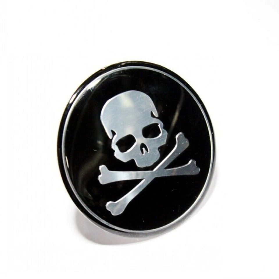 Calcomanía adhesiva de hueso emblema tapacubos central llanta rueda coche calavera 56 mm 4 un.  Foto 4 de 4