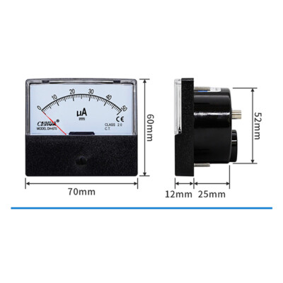 1 Pc. New DH-670 Analog DC Microampere Meter AMP Current Meter DC 0-50uA