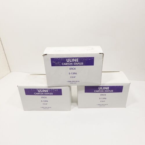 3 Boxes Uline S-1396 C 3/4" Carton Box Staples 3 Boxes 0f 2,000 Staples 3/4"
