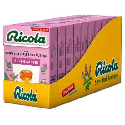 Ricola Kräuterbonbons Alpensalbei, zuckerfrei, 10 Boxen je 50g